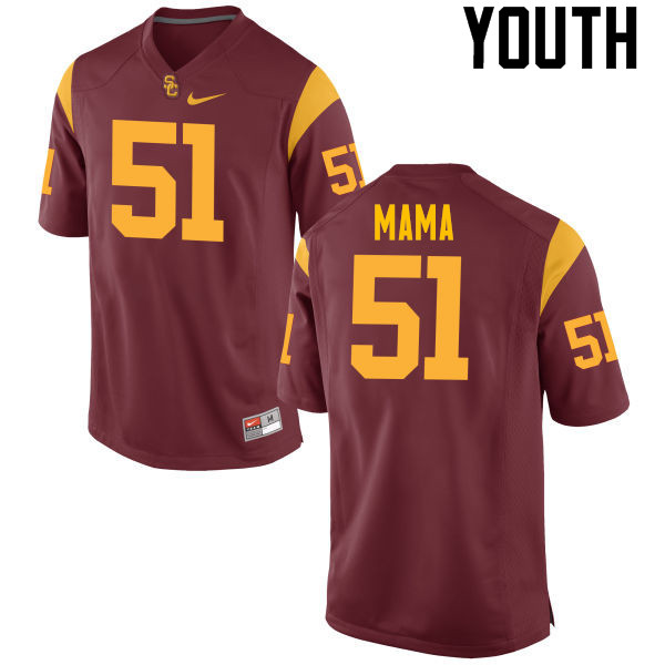Youth #51 Damien Mama USC Trojans College Football Jerseys-Red